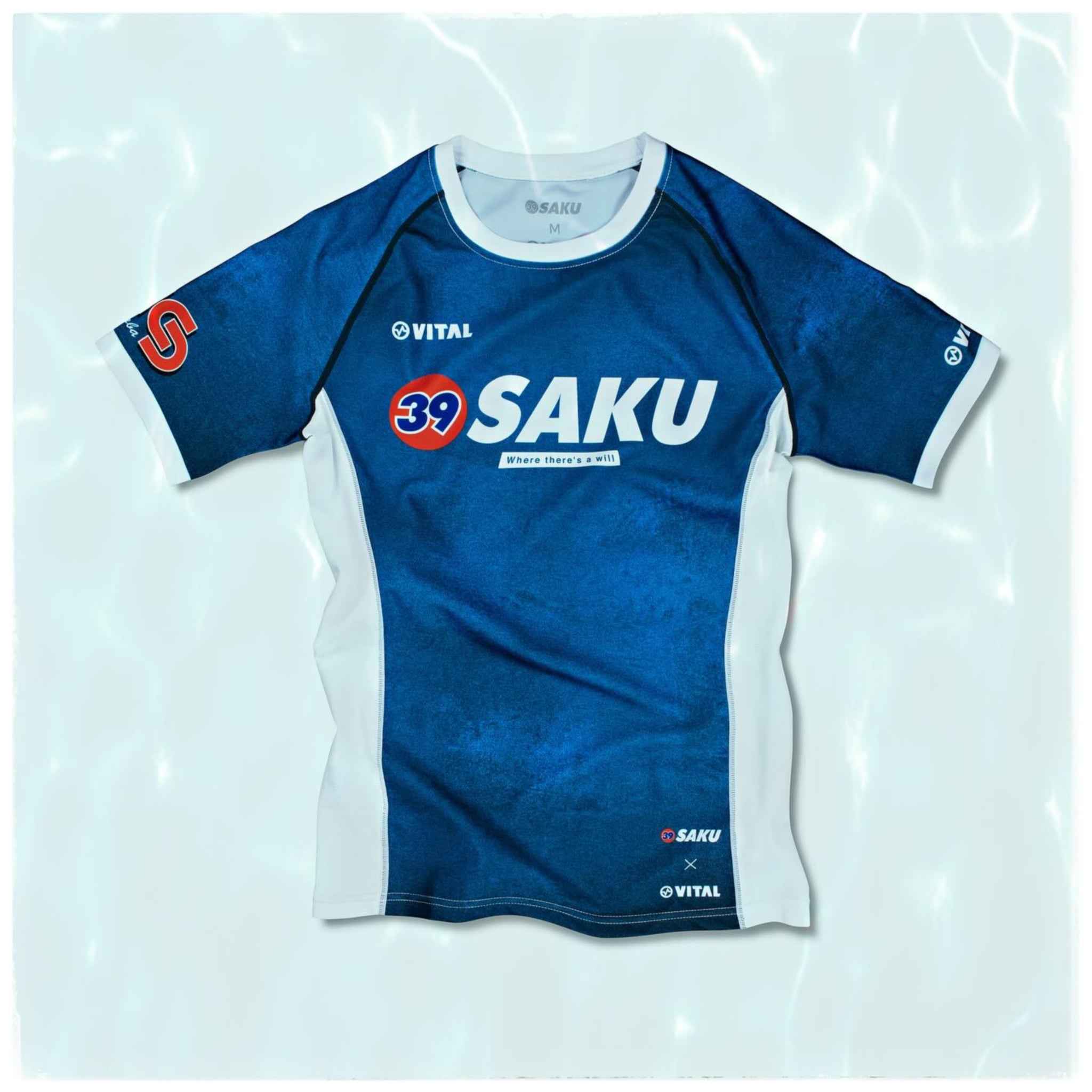 39 SAKU X VITAL RASH GUARD (BLUE) - Vital Kimonos