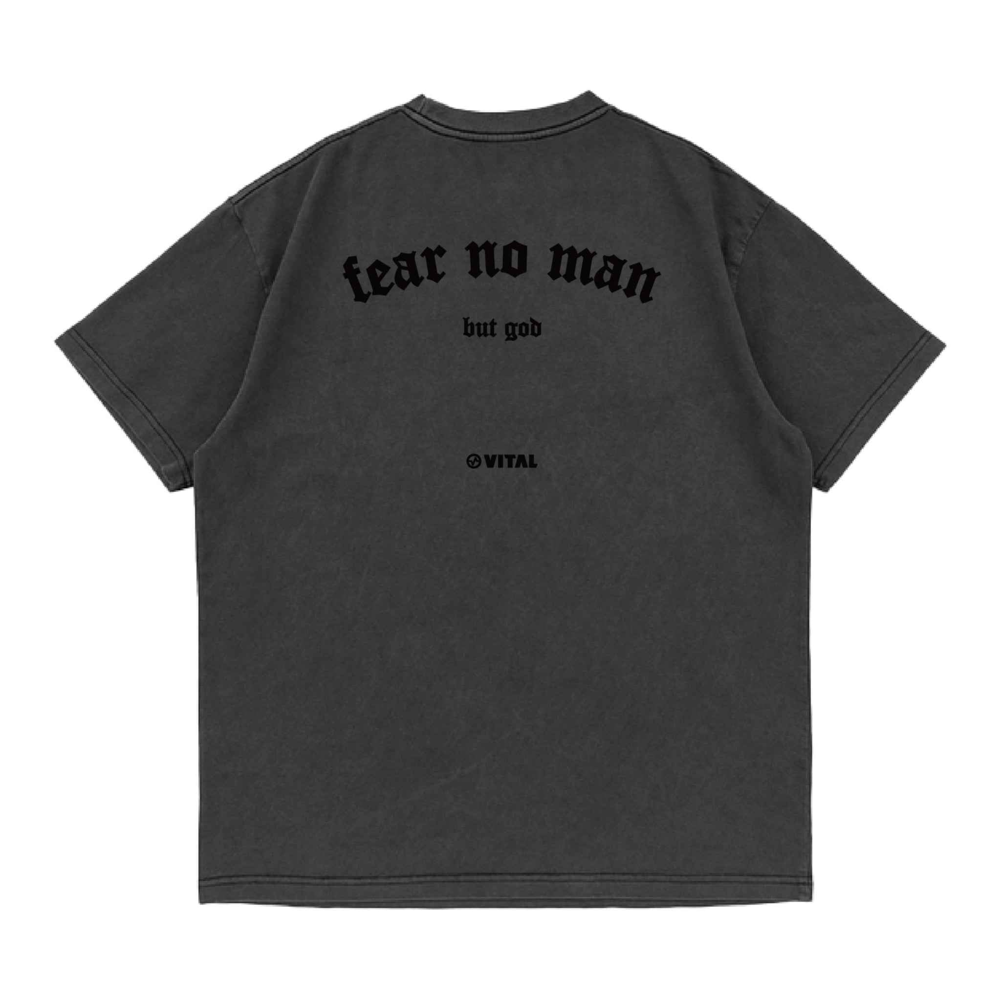 PIGMENT WASHED T-SHIRT : NO FEAR - Vital Kimonos